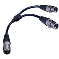 XLR Male Plug to 2-Female XLR Jacks “Y” Adapter